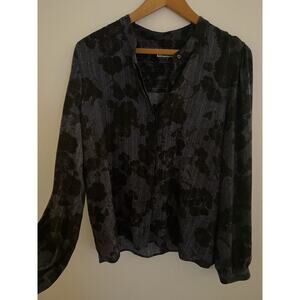 Chelsea28 Blouse Black And Purple Size Large